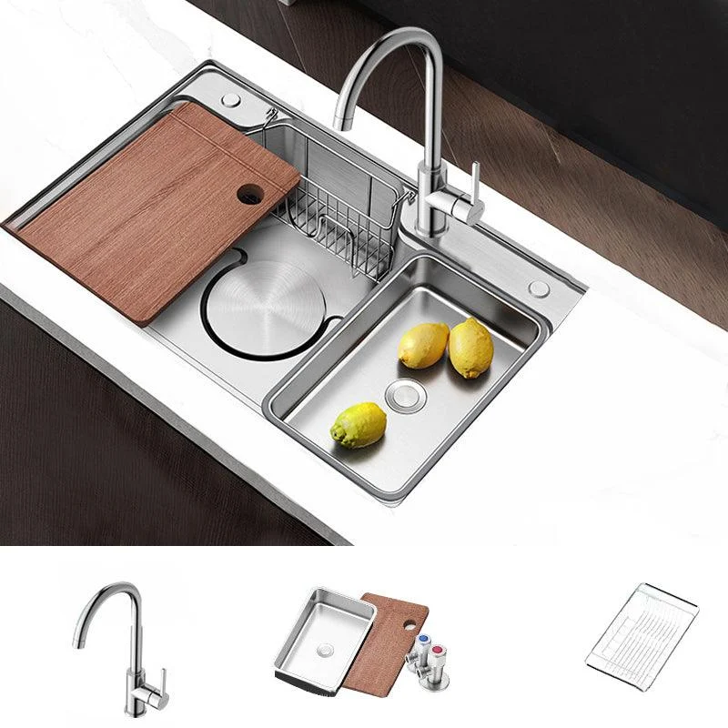 Contemporary Style Kitchen Sink Rectangle Shape Kitchen Sink with Single Bowl -Bathlova