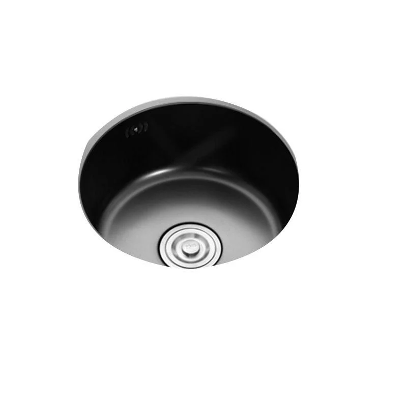 Contemporary Style Kitchen Sink Round Stainless Steel 1 Holes Kitchen Sink -Bathlova