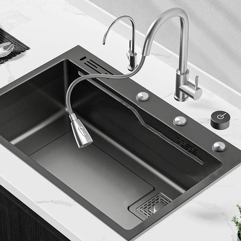 Contemporary Style Kitchen Sink Set Stainless Steel Corrosion Resistant Kitchen Sink Set -Bathlova