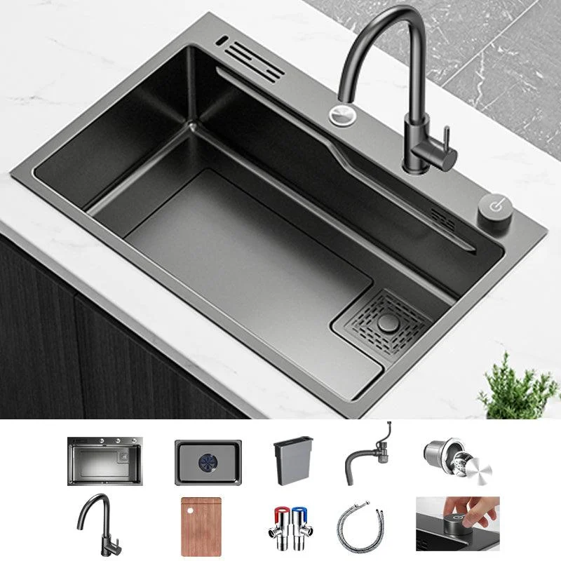 Contemporary Style Kitchen Sink Set Stainless Steel Corrosion Resistant Kitchen Sink Set -Bathlova