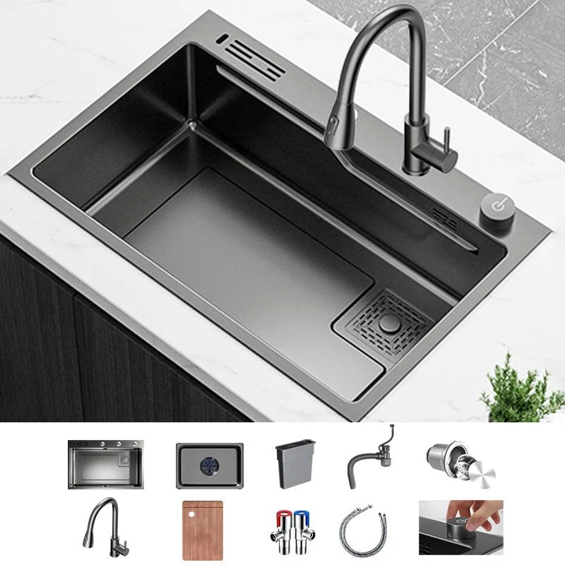 Contemporary Style Kitchen Sink Set Stainless Steel Corrosion Resistant Kitchen Sink Set -Bathlova