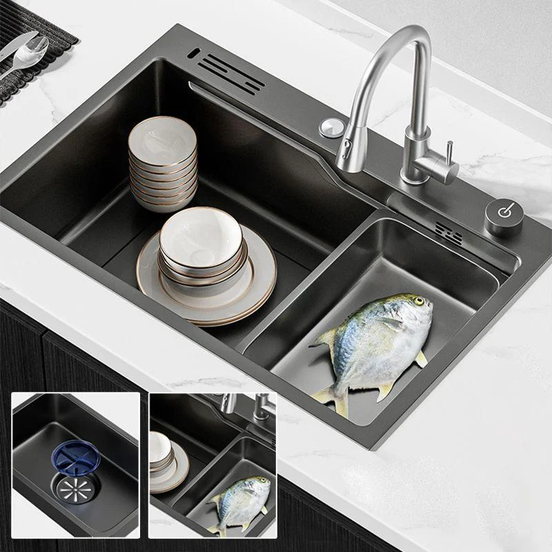 Contemporary Style Kitchen Sink Set Stainless Steel Corrosion Resistant Kitchen Sink Set -Bathlova