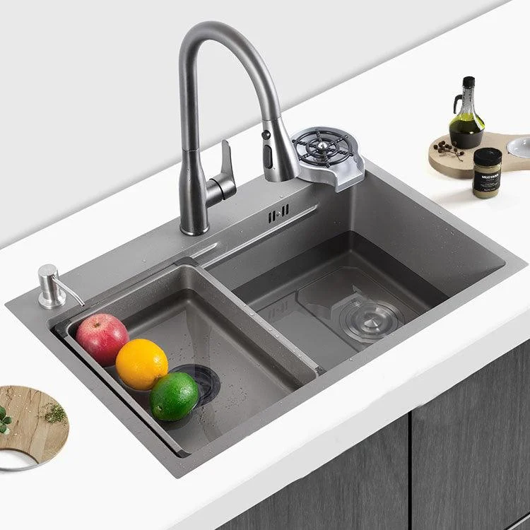 Contemporary Style Kitchen Sink Single Bowl Kitchen Sink with Rectangle Shape -Bathlova