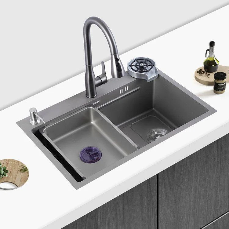 Contemporary Style Kitchen Sink Single Bowl Kitchen Sink with Rectangle Shape -Bathlova