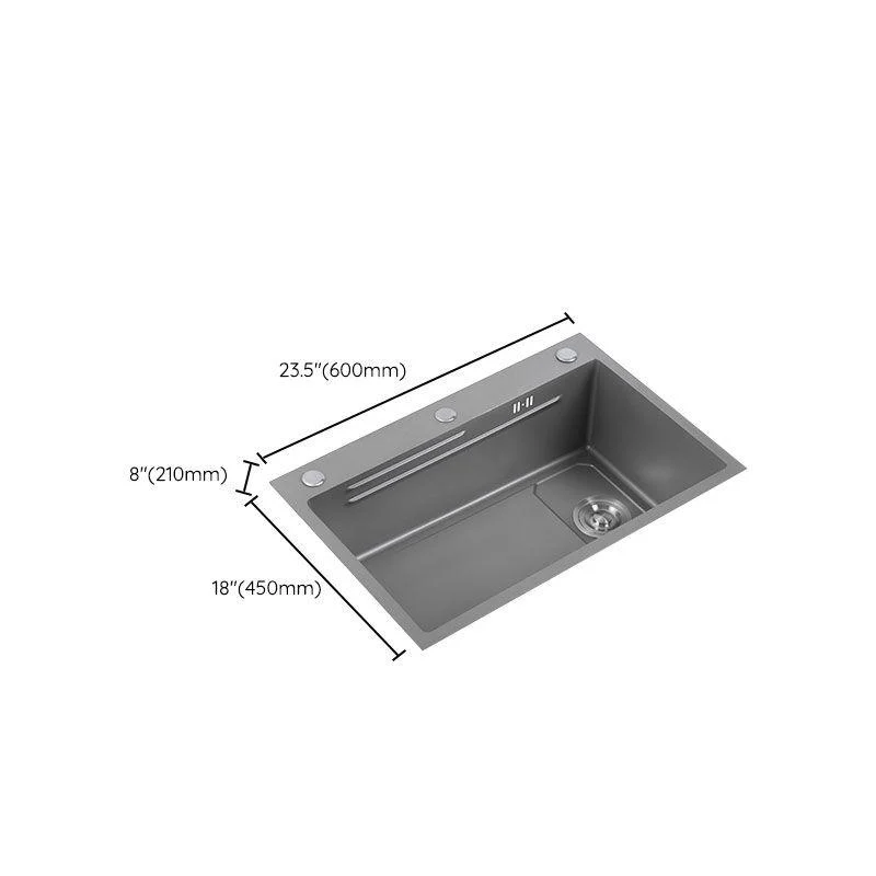 Contemporary Style Kitchen Sink Single Bowl Kitchen Sink with Rectangle Shape -Bathlova