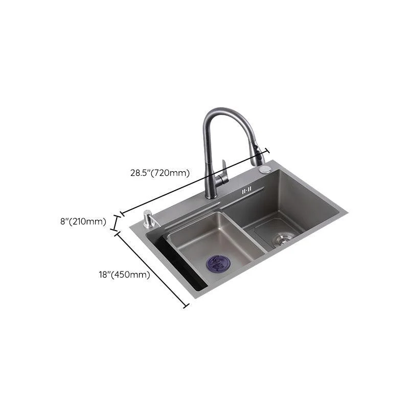 Contemporary Style Kitchen Sink Single Bowl Kitchen Sink with Rectangle Shape -Bathlova