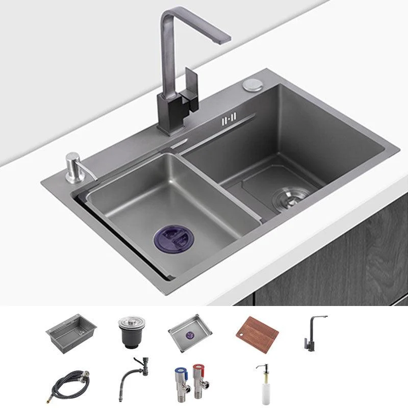 Contemporary Style Kitchen Sink Single Bowl Kitchen Sink with Rectangle Shape -Bathlova