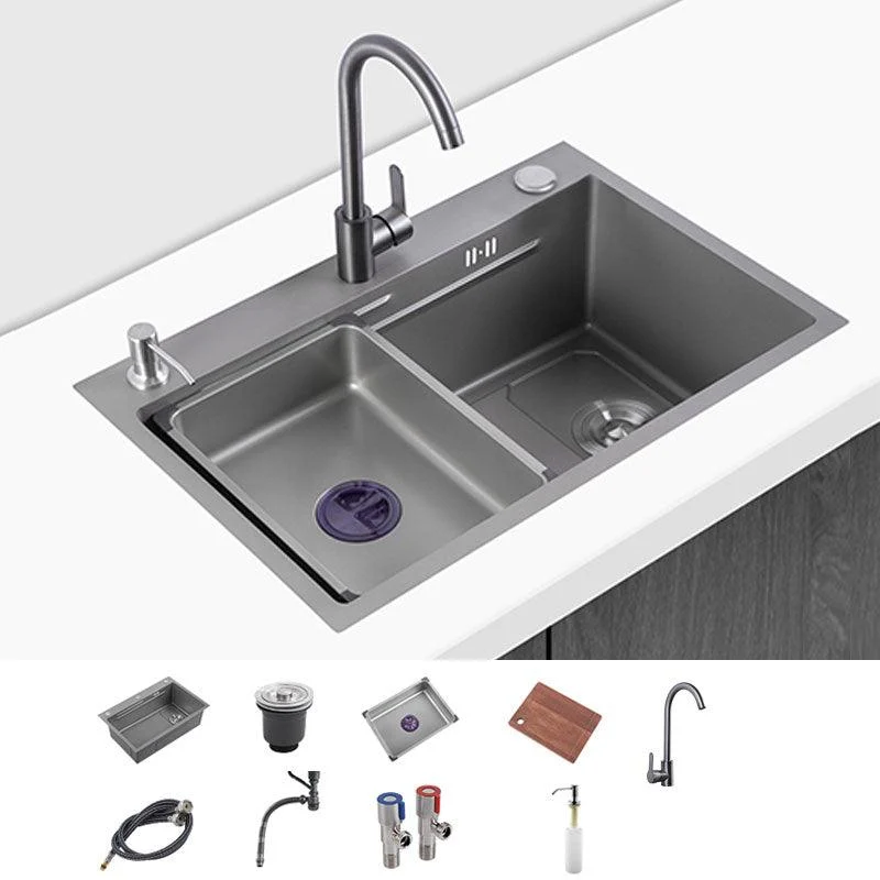 Contemporary Style Kitchen Sink Single Bowl Kitchen Sink with Rectangle Shape -Bathlova