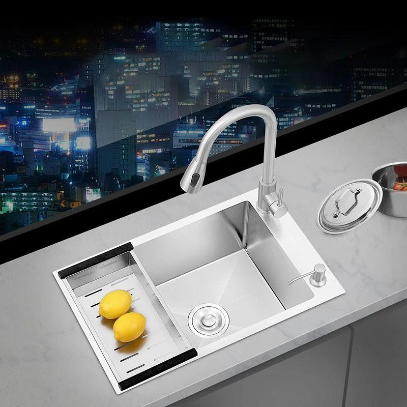 Contemporary Style Kitchen Sink Soundproof Design Kitchen Sink with Overflow Hole -Bathlova