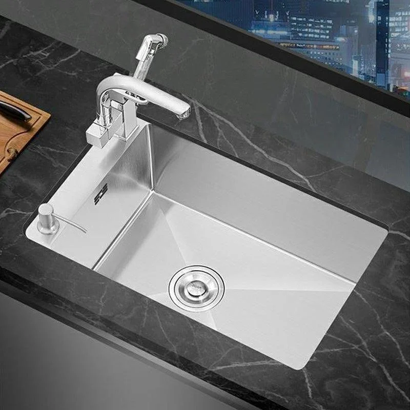 Contemporary Style Kitchen Sink Soundproof Design Kitchen Sink with Overflow Hole -Bathlova