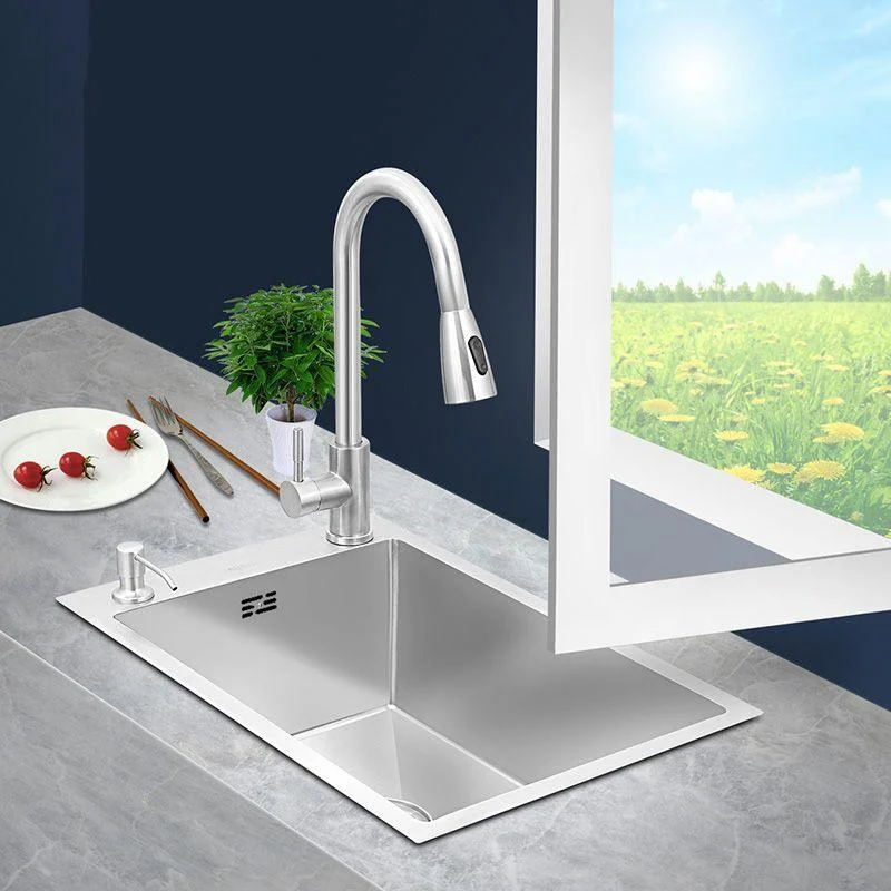 Contemporary Style Kitchen Sink Soundproof Design Kitchen Sink with Overflow Hole -Bathlova