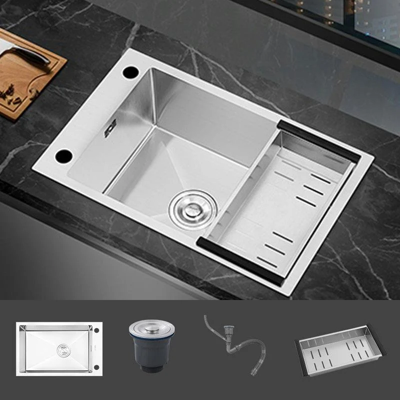 Contemporary Style Kitchen Sink Soundproof Design Kitchen Sink with Overflow Hole -Bathlova