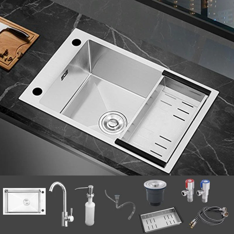 Contemporary Style Kitchen Sink Soundproof Design Kitchen Sink with Overflow Hole -Bathlova