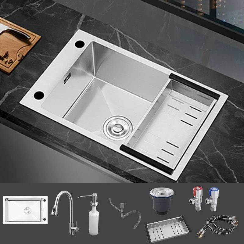 Contemporary Style Kitchen Sink Soundproof Design Kitchen Sink with Overflow Hole -Bathlova