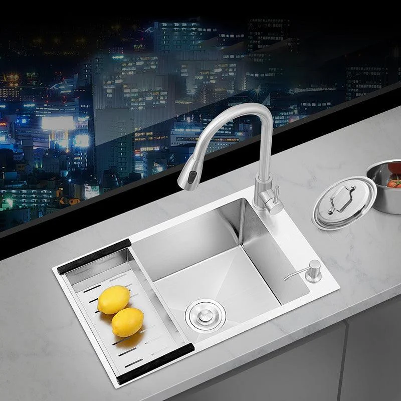 Contemporary Style Kitchen Sink Soundproof Design Kitchen Sink with Overflow Hole -Bathlova