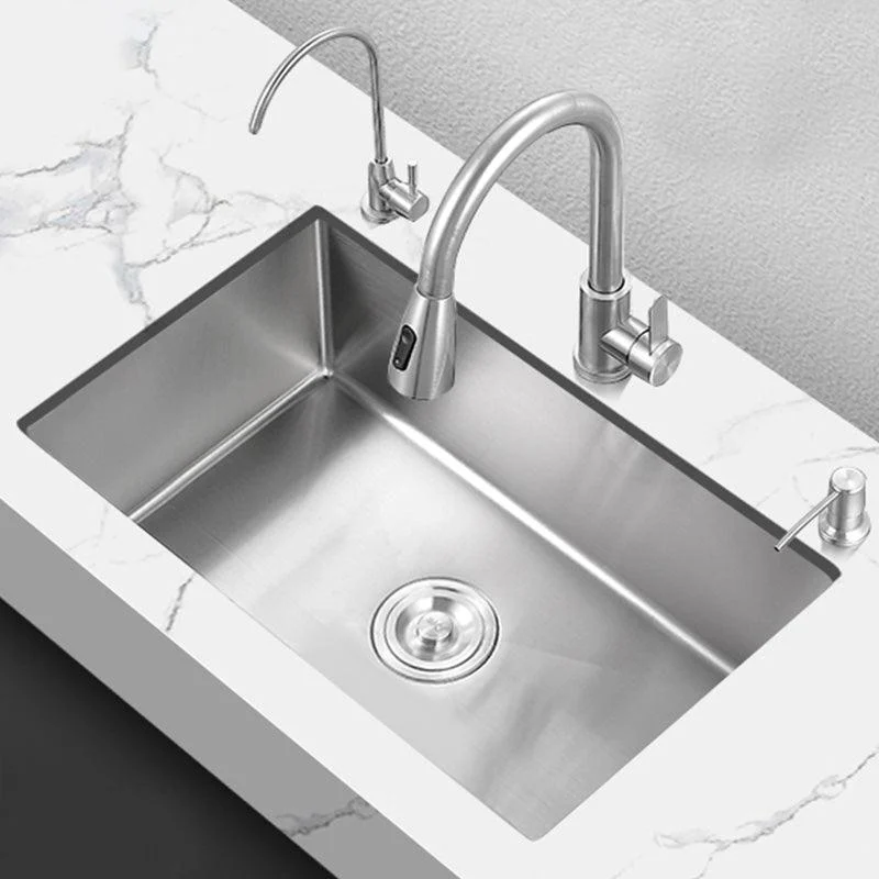 Contemporary Style Kitchen Sink Soundproof Detail Kitchen Sink with Overflow Hole -Bathlova