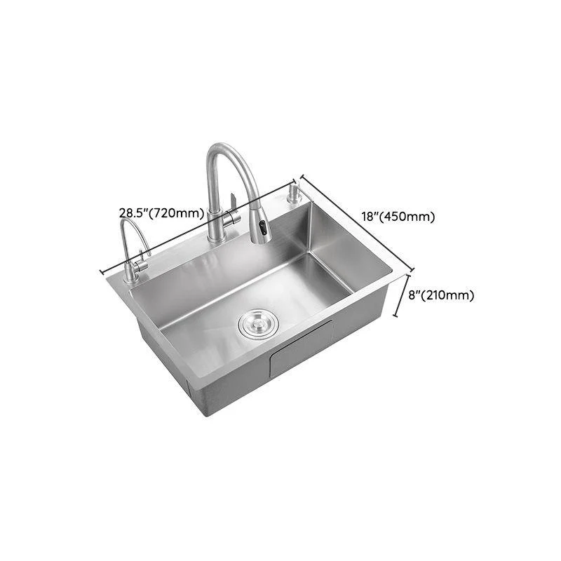 Contemporary Style Kitchen Sink Soundproof Detail Kitchen Sink with Overflow Hole -Bathlova