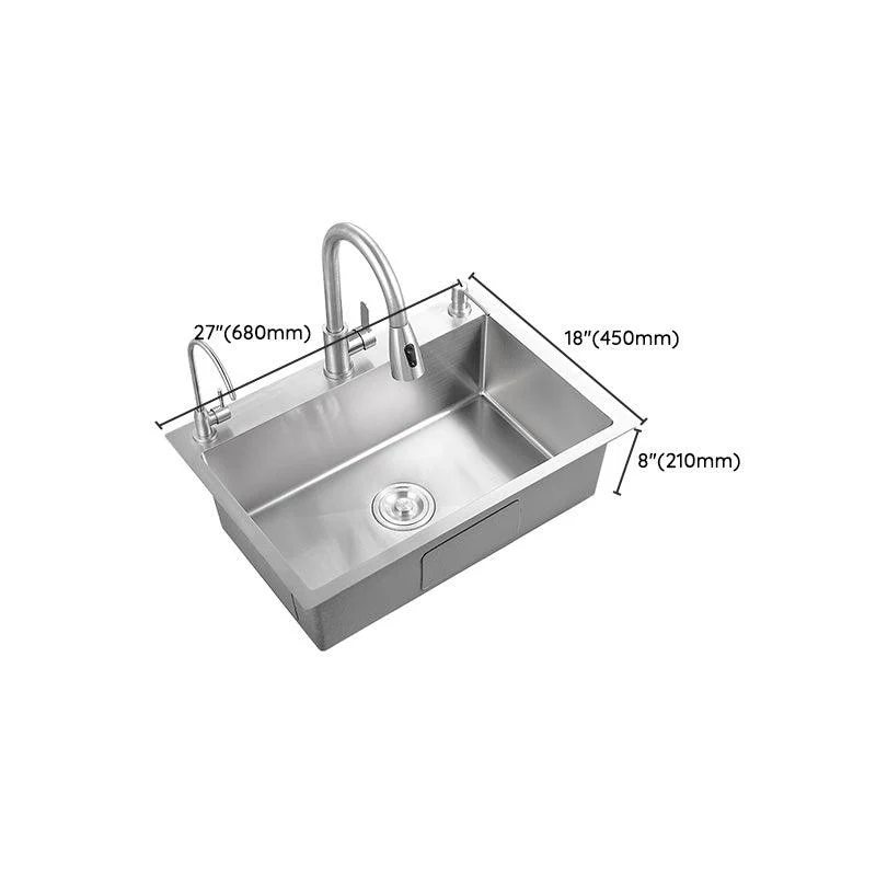 Contemporary Style Kitchen Sink Soundproof Detail Kitchen Sink with Overflow Hole -Bathlova