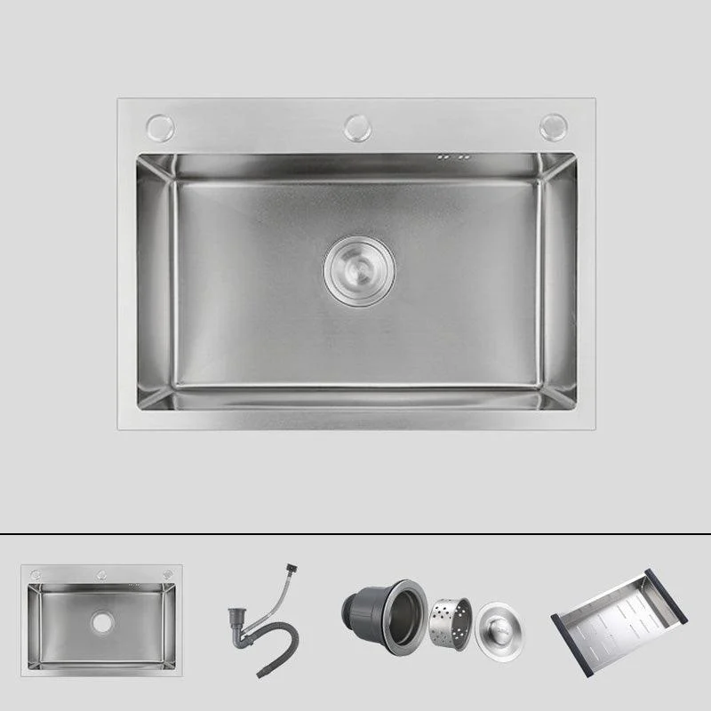 Contemporary Style Kitchen Sink Soundproof Detail Kitchen Sink with Overflow Hole -Bathlova