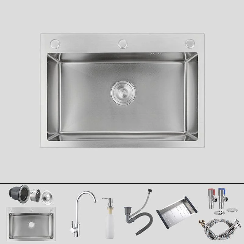 Contemporary Style Kitchen Sink Soundproof Detail Kitchen Sink with Overflow Hole -Bathlova