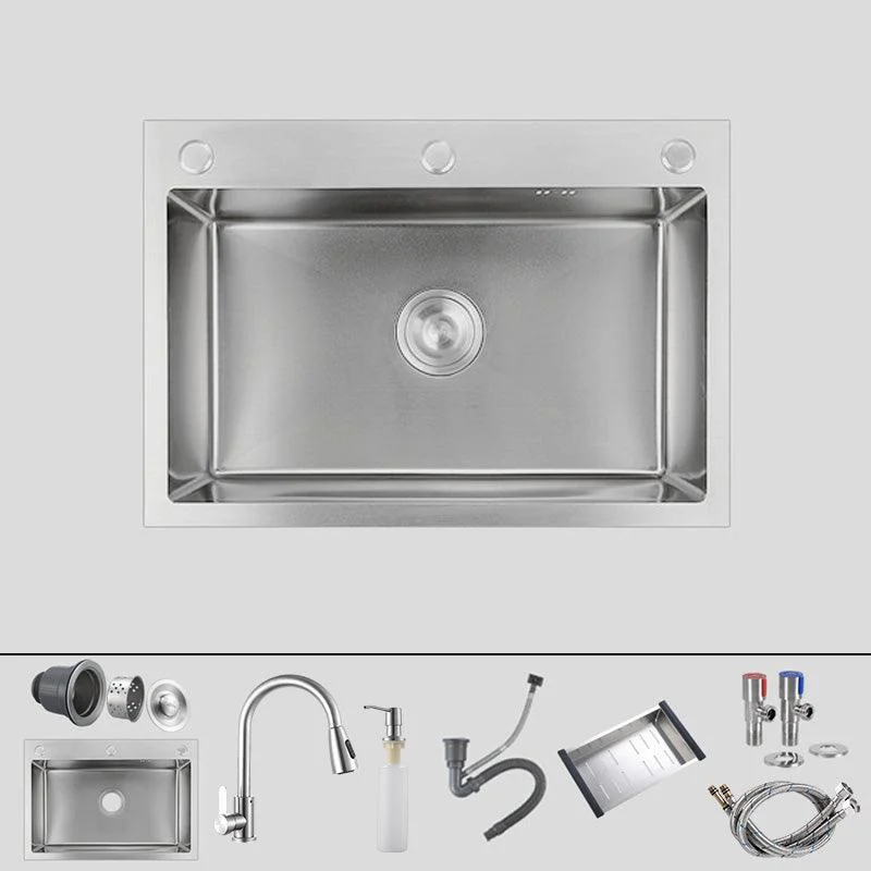 Contemporary Style Kitchen Sink Soundproof Detail Kitchen Sink with Overflow Hole -Bathlova