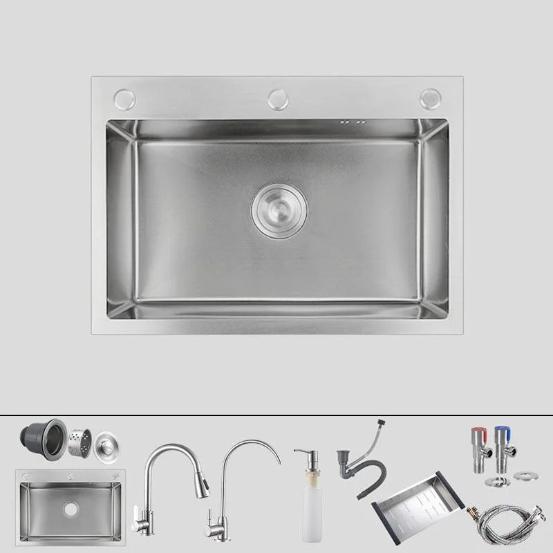 Contemporary Style Kitchen Sink Soundproof Detail Kitchen Sink with Overflow Hole -Bathlova