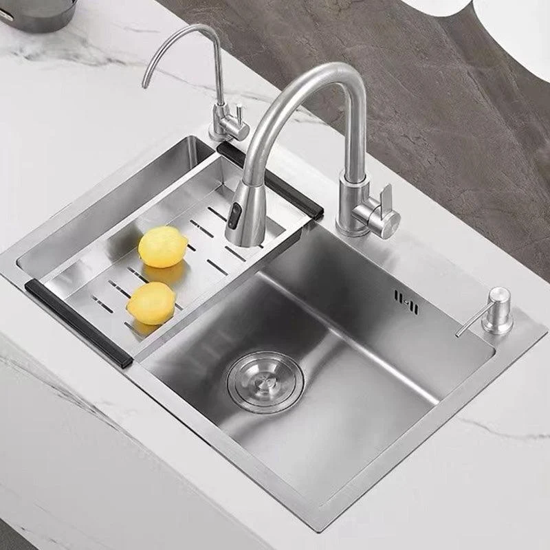 Contemporary Style Kitchen Sink Soundproof Detail Kitchen Sink with Overflow Hole -Bathlova