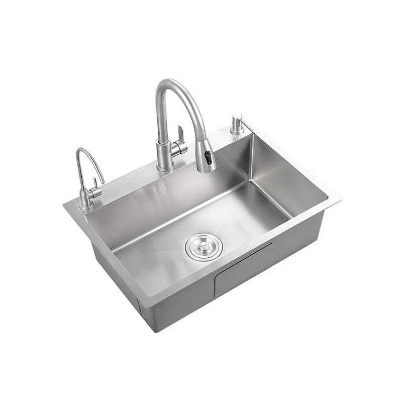 Contemporary Style Kitchen Sink Soundproof Detail Kitchen Sink with Overflow Hole -Bathlova