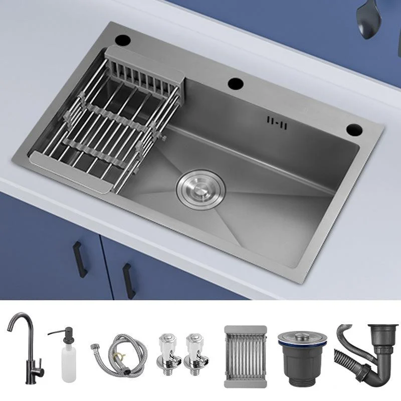 Contemporary Style Kitchen Sink Soundproof Kitchen Sink with Basket Strainer -Bathlova