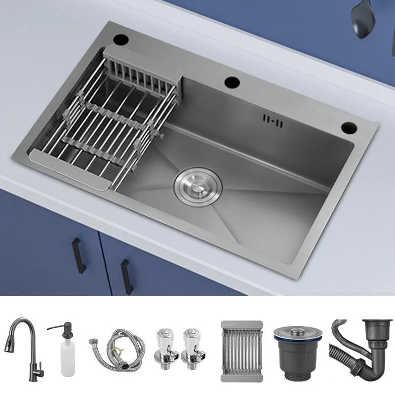 Contemporary Style Kitchen Sink Soundproof Kitchen Sink with Basket Strainer -Bathlova