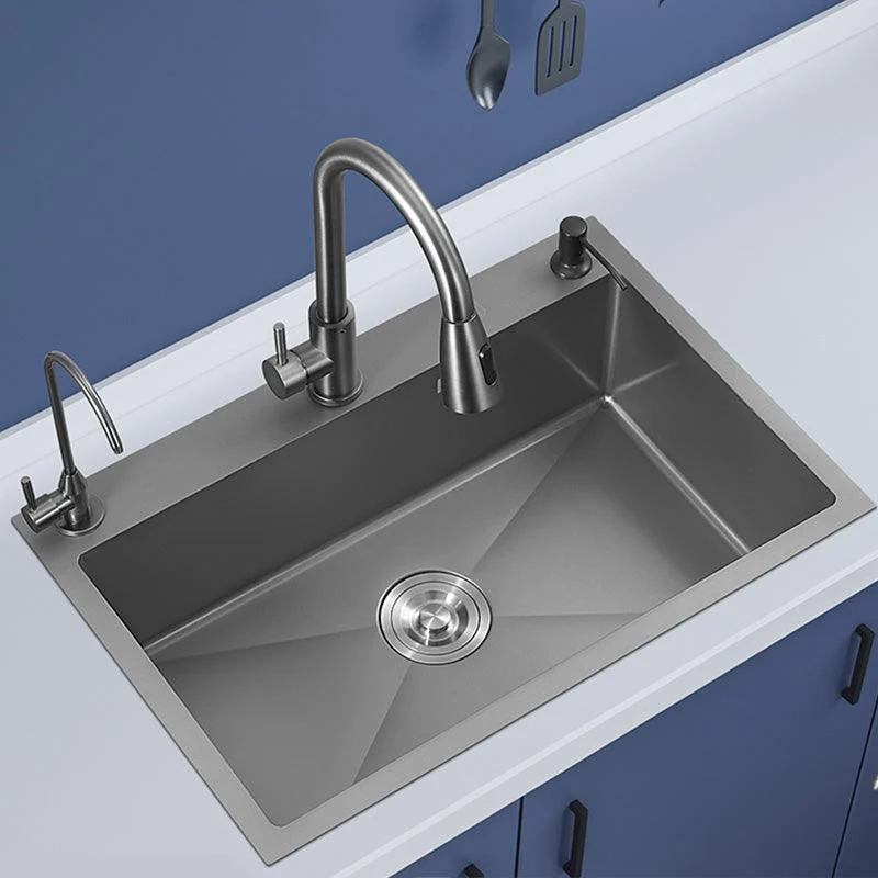 Contemporary Style Kitchen Sink Soundproof Kitchen Sink with Basket Strainer -Bathlova