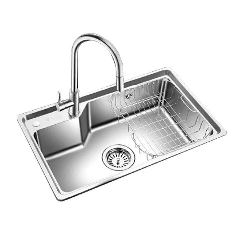 Contemporary Style Kitchen Sink Stainless Steel 2 Holes Drop-In Kitchen Sink -Bathlova