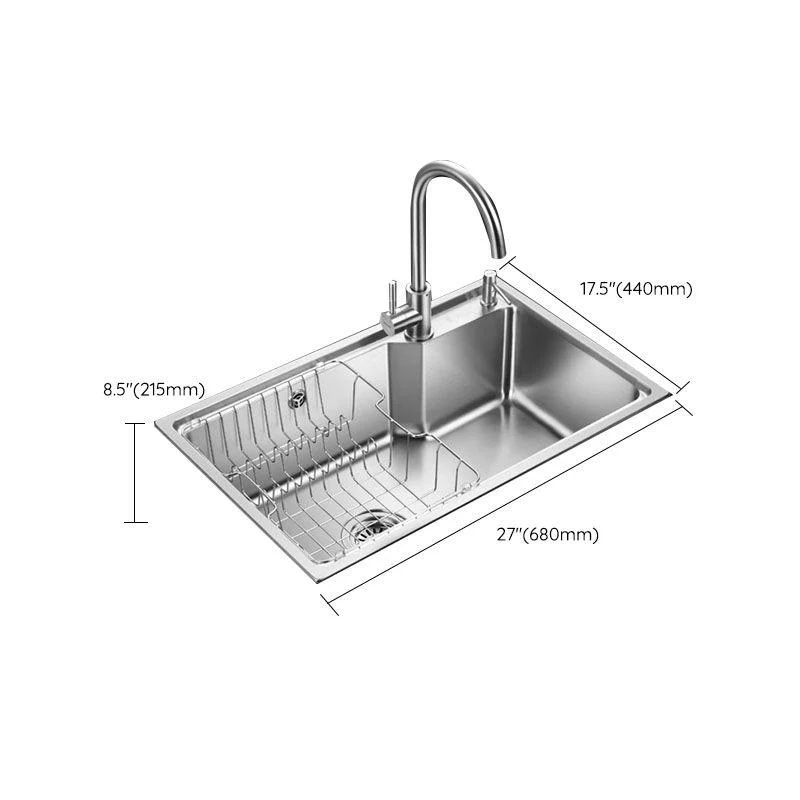 Contemporary Style Kitchen Sink Stainless Steel 2 Holes Drop-In Kitchen Sink -Bathlova