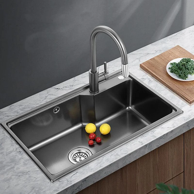 Contemporary Style Kitchen Sink Stainless Steel 2 Holes Drop-In Kitchen Sink -Bathlova