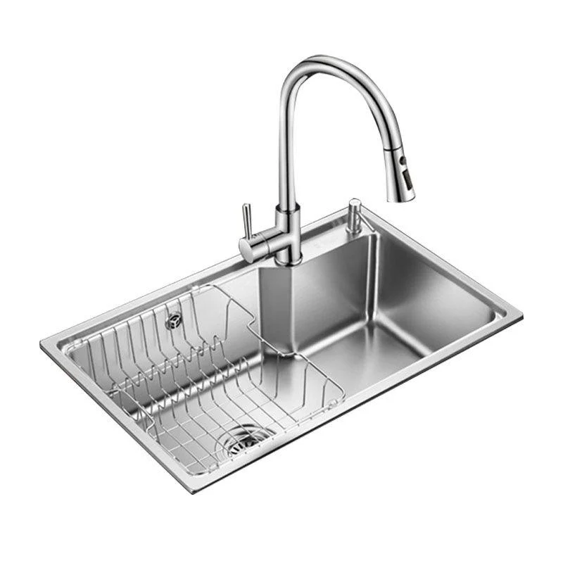 Contemporary Style Kitchen Sink Stainless Steel 2 Holes Drop-In Kitchen Sink -Bathlova