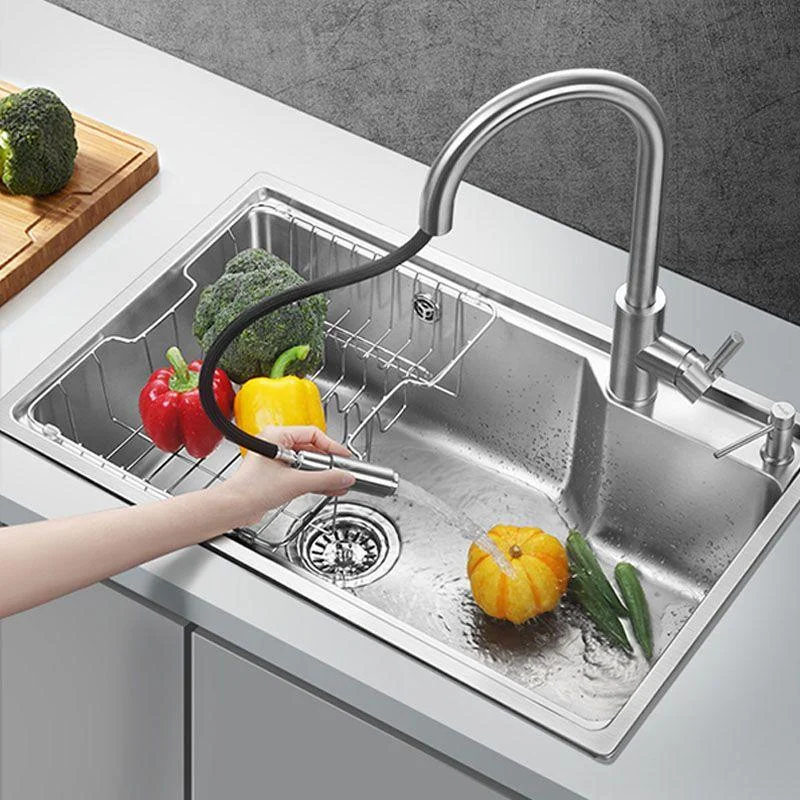 Contemporary Style Kitchen Sink Stainless Steel 2 Holes Drop-In Kitchen Sink -Bathlova