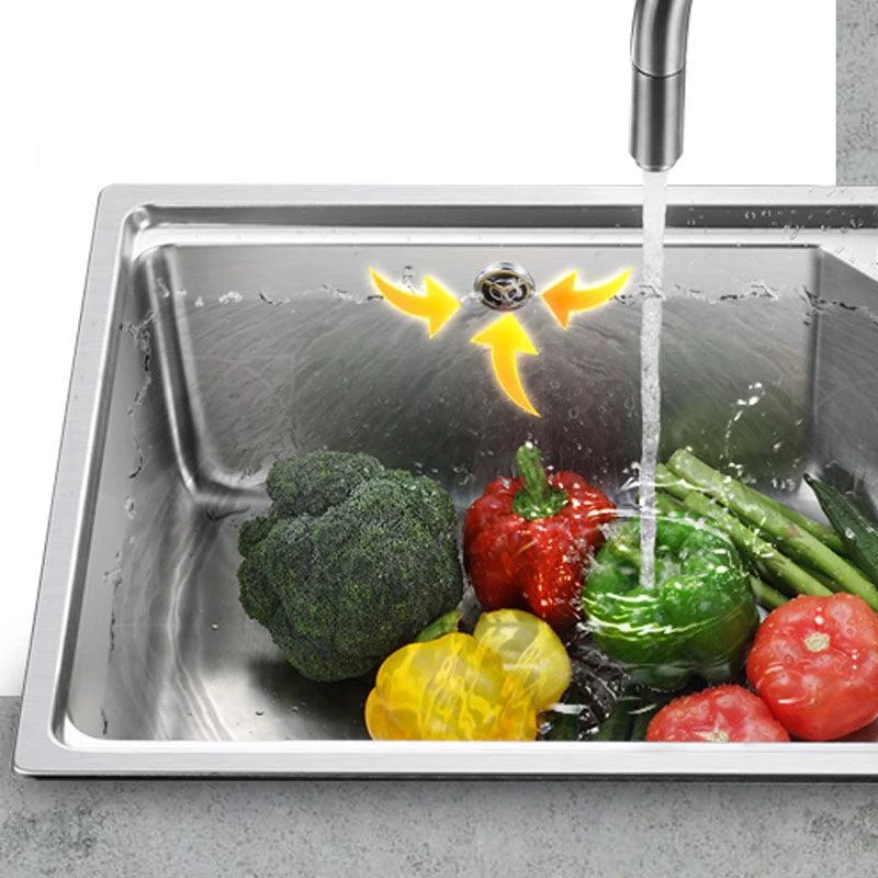 Contemporary Style Kitchen Sink Stainless Steel 2 Holes Drop-In Kitchen Sink -Bathlova