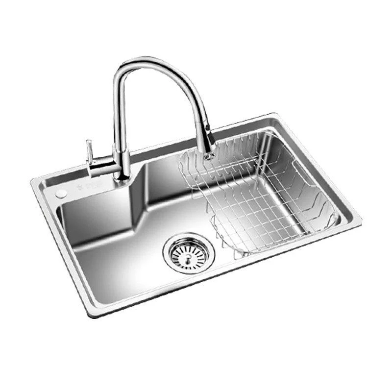 Contemporary Style Kitchen Sink Stainless Steel 2 Holes Drop-In Kitchen Sink -Bathlova