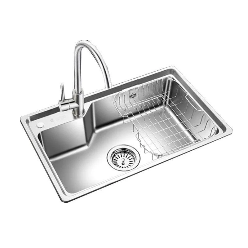 Contemporary Style Kitchen Sink Stainless Steel 2 Holes Drop-In Kitchen Sink -Bathlova