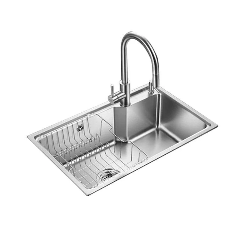 Contemporary Style Kitchen Sink Stainless Steel 2 Holes Drop-In Kitchen Sink -Bathlova