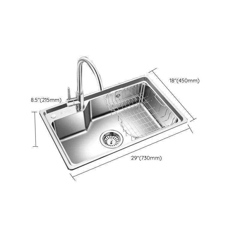 Contemporary Style Kitchen Sink Stainless Steel 2 Holes Drop-In Kitchen Sink -Bathlova