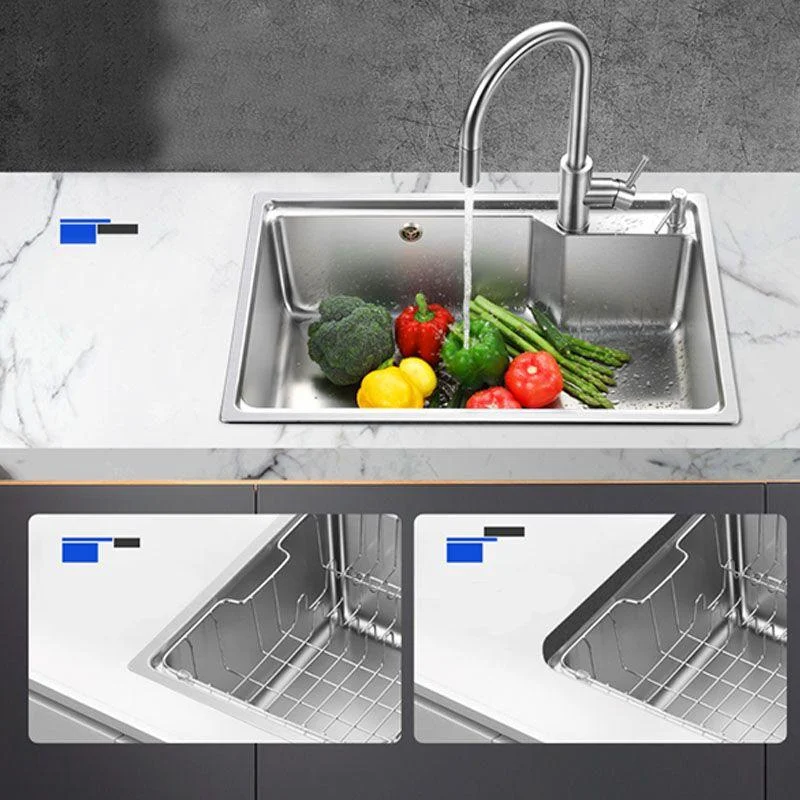 Contemporary Style Kitchen Sink Stainless Steel 2 Holes Drop-In Kitchen Sink -Bathlova