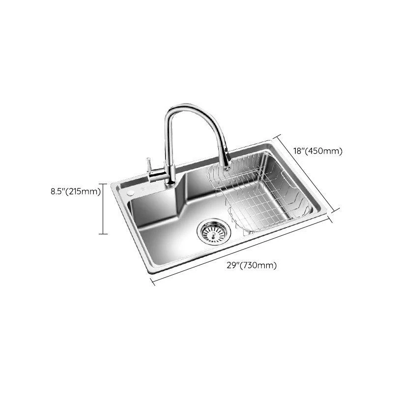 Contemporary Style Kitchen Sink Stainless Steel 2 Holes Drop-In Kitchen Sink -Bathlova