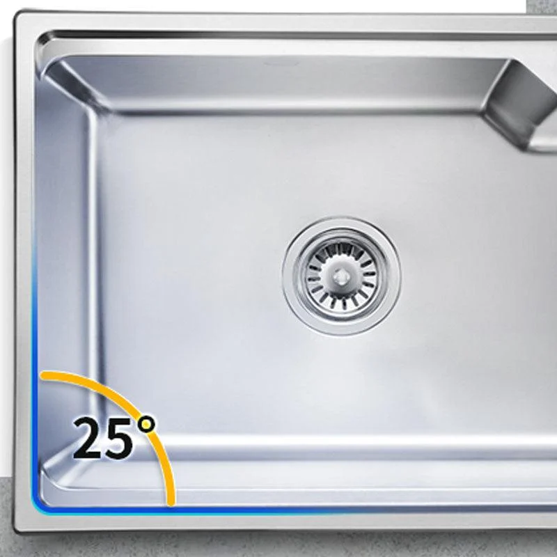 Contemporary Style Kitchen Sink Stainless Steel 2 Holes Drop-In Kitchen Sink -Bathlova