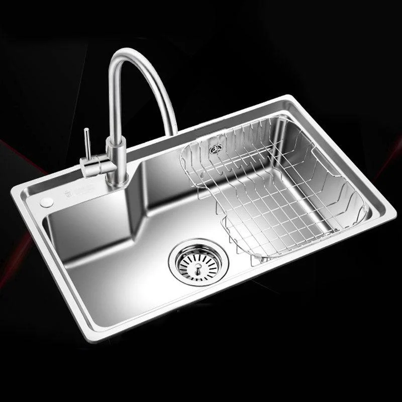 Contemporary Style Kitchen Sink Stainless Steel 2 Holes Drop-In Kitchen Sink -Bathlova