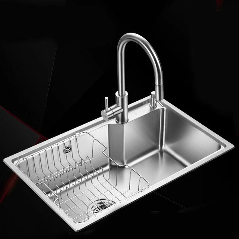 Contemporary Style Kitchen Sink Stainless Steel 2 Holes Drop-In Kitchen Sink -Bathlova