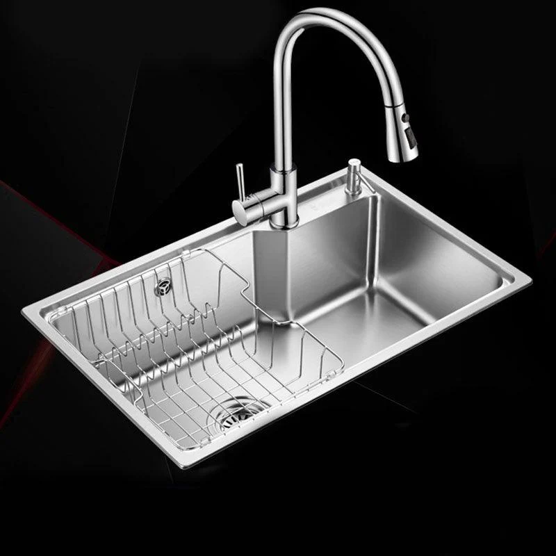 Contemporary Style Kitchen Sink Stainless Steel 2 Holes Drop-In Kitchen Sink -Bathlova