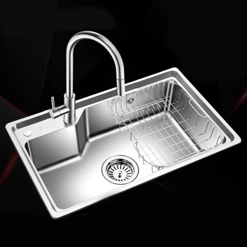 Contemporary Style Kitchen Sink Stainless Steel 2 Holes Drop-In Kitchen Sink -Bathlova