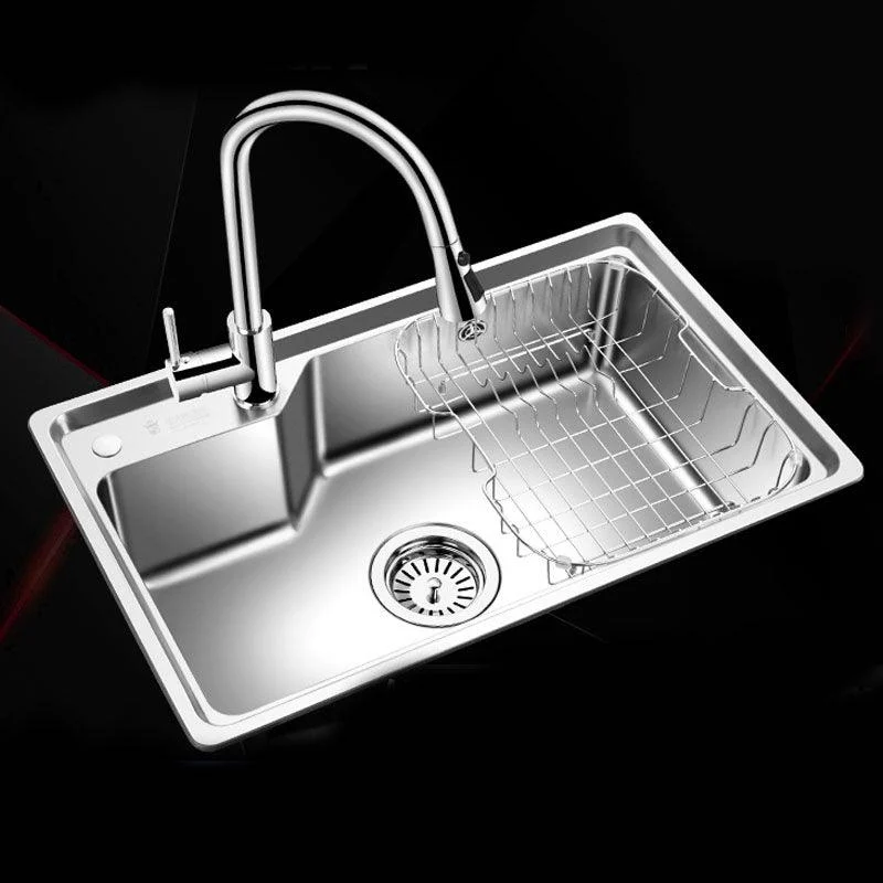 Contemporary Style Kitchen Sink Stainless Steel 2 Holes Drop-In Kitchen Sink -Bathlova