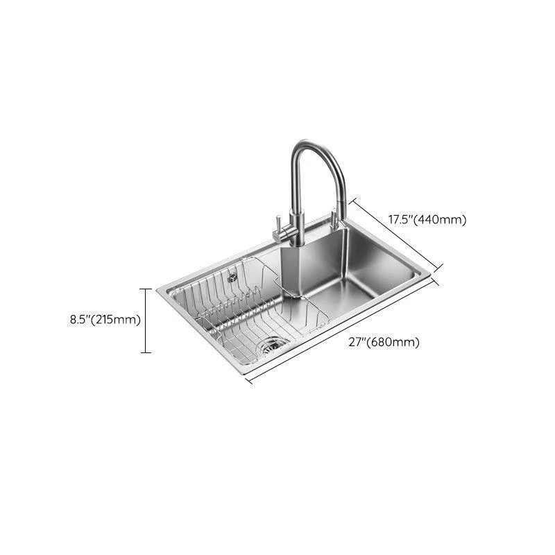 Contemporary Style Kitchen Sink Stainless Steel 2 Holes Drop-In Kitchen Sink -Bathlova